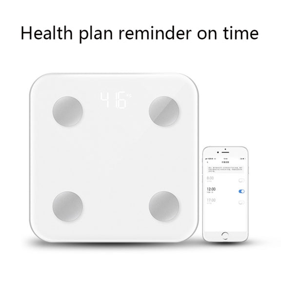 8066 Smart Body Fat Electronic Scale Home Bluetooth Weight Scale, Colour: Battery Style(White)