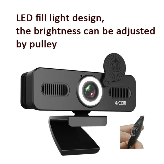 C360 2K  Network High-Definition Computer Camera Drive-Free Beautifying Light Camera with Omnidirectional Microphone, Cable Length: 1.8m