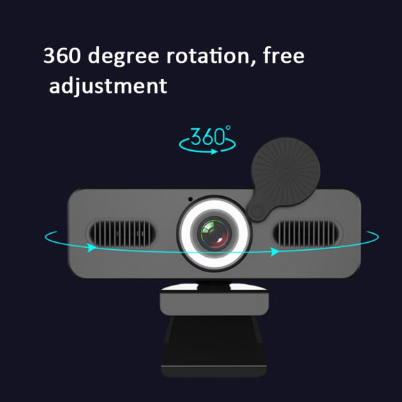 C360 4K  Network High-Definition Computer Camera Drive-Free Beautifying Light Camera with Omnidirectional Microphone, Cable Length: 1.8m