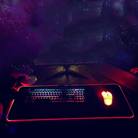 250x350x4mm F-01 Rubber Thermal Transfer RGB Luminous Non-Slip Mouse Pad(Red Fox)
