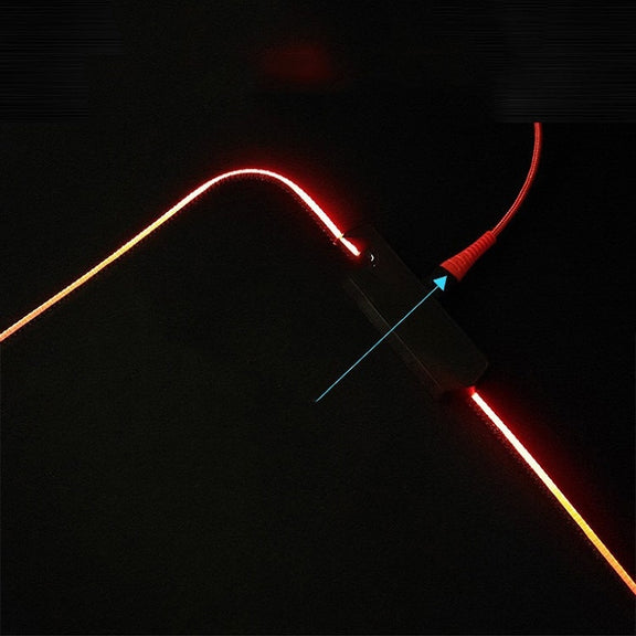260x390x3mm F-01 Rubber Thermal Transfer RGB Luminous Non-Slip Mouse Pad(Red Fox)