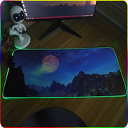 260x390x3mm F-01 Rubber Thermal Transfer RGB Luminous Non-Slip Mouse Pad(Red Fox)