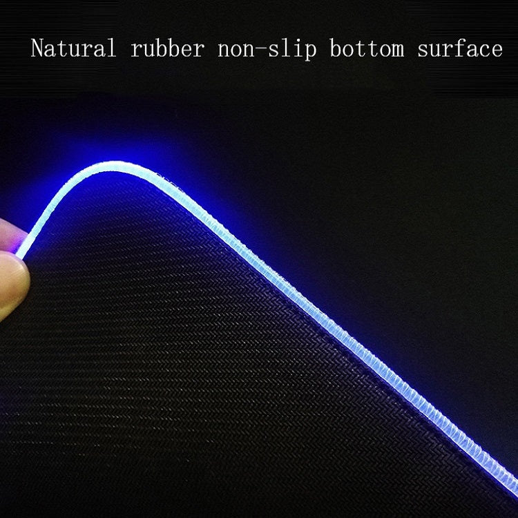 350x900x4mm F-01 Rubber Thermal Transfer RGB Luminous Non-Slip Mouse Pad(Red Fox)