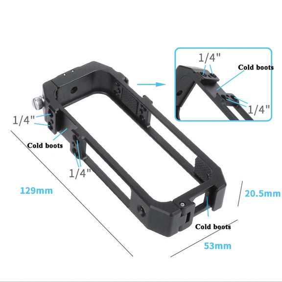 KF42730 For Insta360 One X-2 Metal Camera Vertical Cage Protection Frame with Cold Shoe