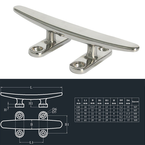 316 Stainless Steel Light-Duty Flat Claw Bolt Speedboat Yacht Ship Accessories, Specification: 200mm 8inch