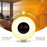 Simulated Sunrise And Sunset Sleep Light Alarm Clock with FM Radio(US Plug)