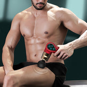 Mini Fascia Gun Small LCD Screen Muscle Massager(018 Gray)