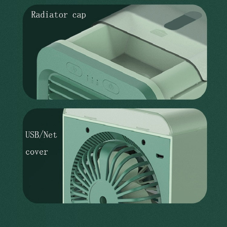 Desktop Humidification Spray USB Water-cooled Fan(Green)