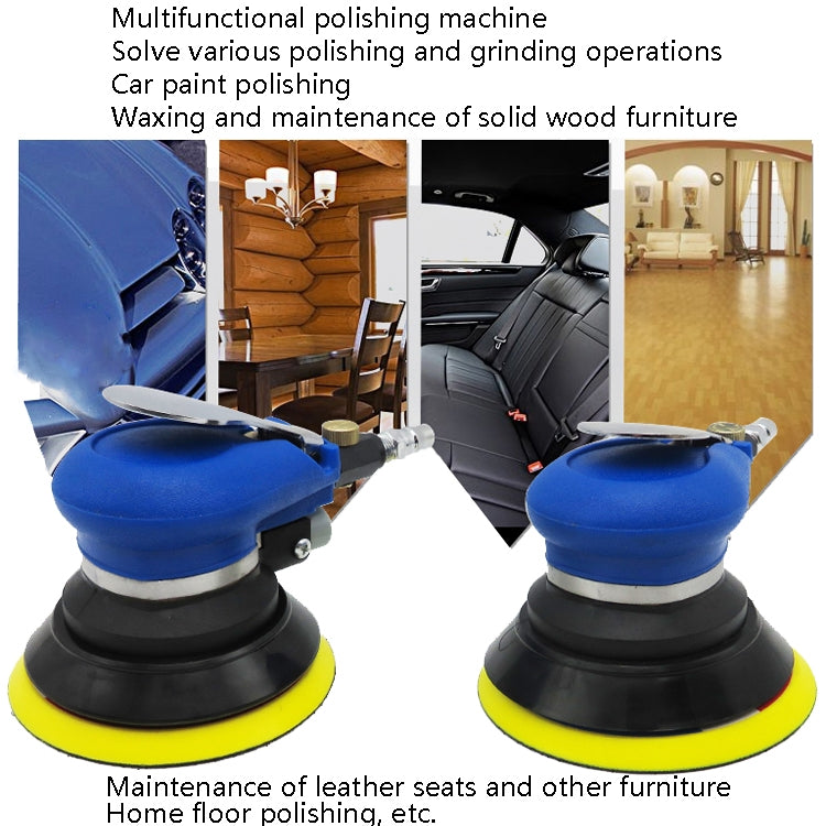 Pneumatic Sandpaper Machine Car Polishing Machine Grinding Machine Waxing Machine, Model: 5inch Vacuum