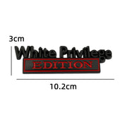 2 PCS Car Metal Leaf Board Car Logo White Privilege Edition Modified Car Body Sticker Sign(Silver Red)