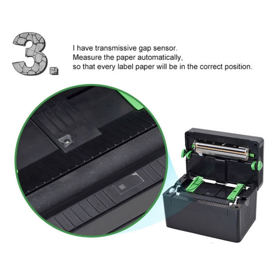 Xprinter XP-108B 4 Inch 108mm Label Printer Thermal Barcode Printer , Model: USB + Bluetooth Version