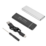 F018C M.2 NGFF To USB3.1 SSD Solid Aluminum Type-C Mobile Hard Drive Enclosure(Silver)