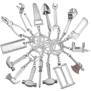 10 PCS Tool Metal Keychain Car Key Ring Pendant, Colour: H-404 Ruler