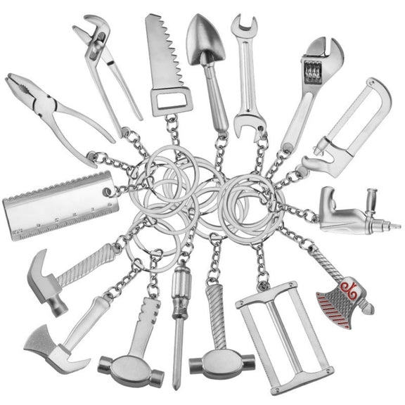 10 PCS Tool Metal Keychain Car Key Ring Pendant, Colour: H-404 Ruler