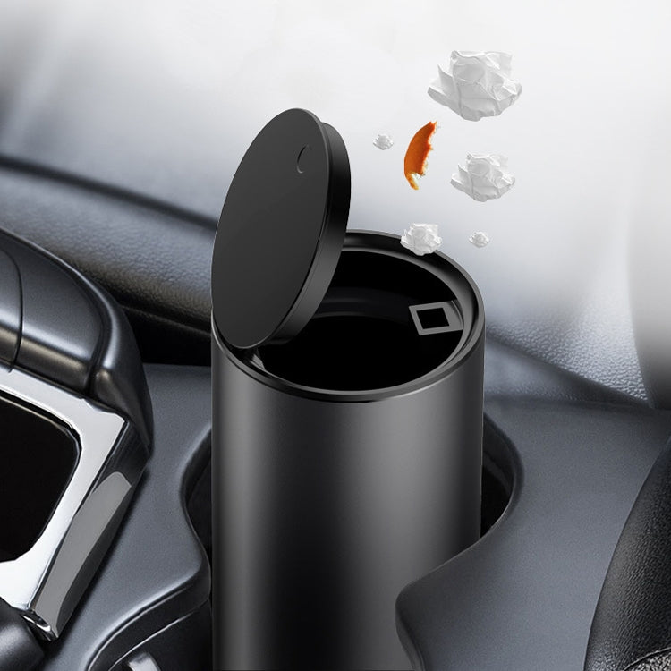 BEN.JACK Car Trash Can Multi-Function Storage Box In Car(Silver With 35 Garbage Bags)