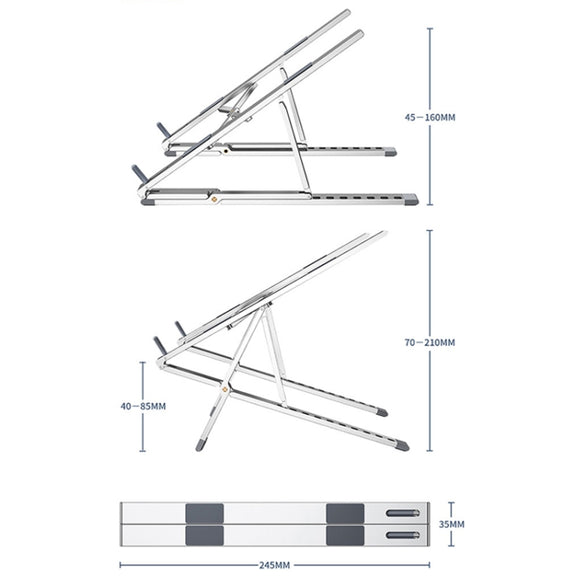 Oatsbasf Z02 Laptop Increasing Cooling Bracket Aluminum Alloy Desktop Adjustable Bracket(Silver)