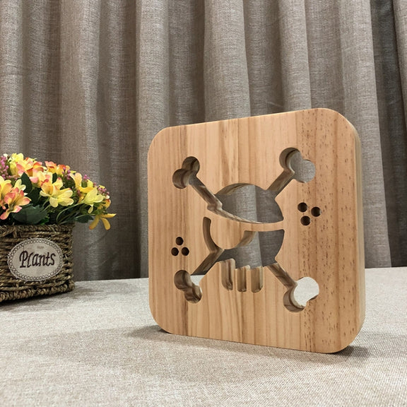 FS-T1875W 2.5W Pirate Shape Solid Wood Table Lamp LED Night Light(Warm White Light)