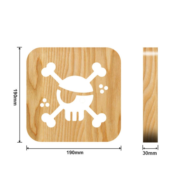 FS-T1875W 2.5W Pirate Shape Solid Wood Table Lamp LED Night Light(Warm White Light)