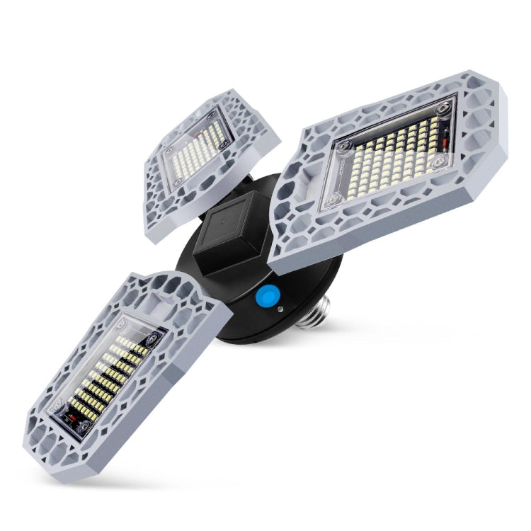 80W LED Industrial Mining Light Water-resistant Light Sensor Folding Tri-Leaf Garage Lamp(Warm White Light)