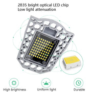 80W LED Industrial Mining Light Water-resistant Light Sensor Folding Tri-Leaf Garage Lamp(Warm White Light)