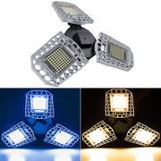 100W LED Industrial Mining Light Water-resistant Light Sensor Folding Tri-Leaf Garage Lamp(White Light)