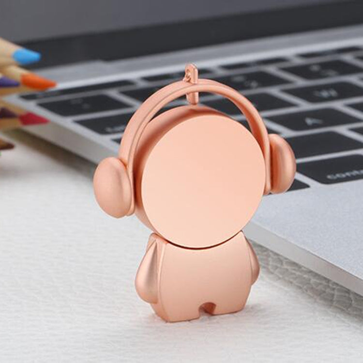 Y01 Metal Musician Car Cartoon Style U Disk, Capacity: 32GB(Rose Gold)