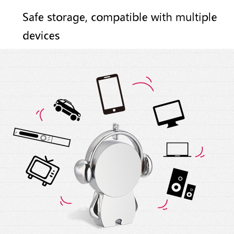 Y01 Metal Musician Car Cartoon Style U Disk, Capacity: 32GB(Rose Gold)