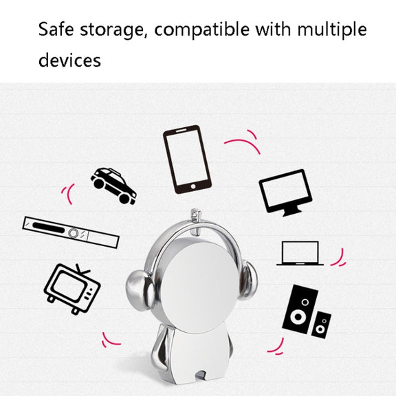 Y01 Metal Musician Car Cartoon Style U Disk, Capacity: 32GB(Rose Gold)