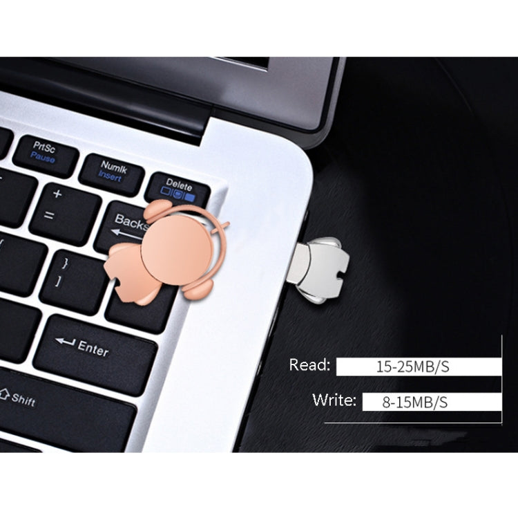 Y01 Metal Musician Car Cartoon Style U Disk, Capacity: 32GB(Rose Gold)