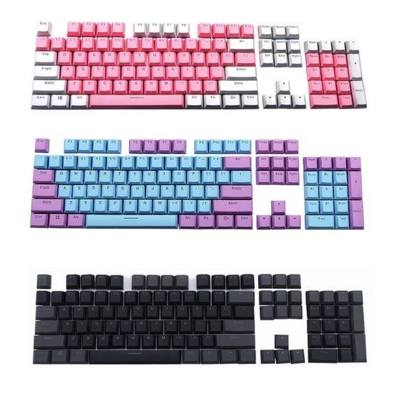 104-Keys Two-Color Mold Transparent PBT Keycap Mechanical Keyboard(Dark Grey)