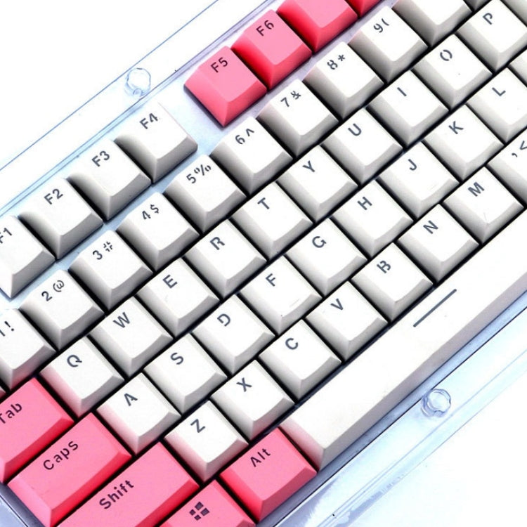 104-Keys Two-Color Mold Transparent PBT Keycap Mechanical Keyboard(Dark Grey)