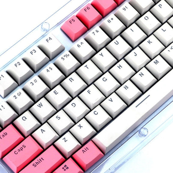 104-Keys Two-Color Mold Transparent PBT Keycap Mechanical Keyboard(Dark Grey)