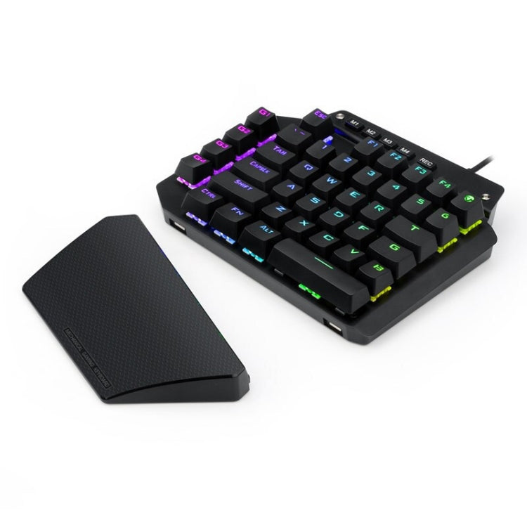 K700 44 Keys RGB Luminous Switchable Axis Gaming One-Handed Keyboard, Cable Length: 1m(Blue Shaft)