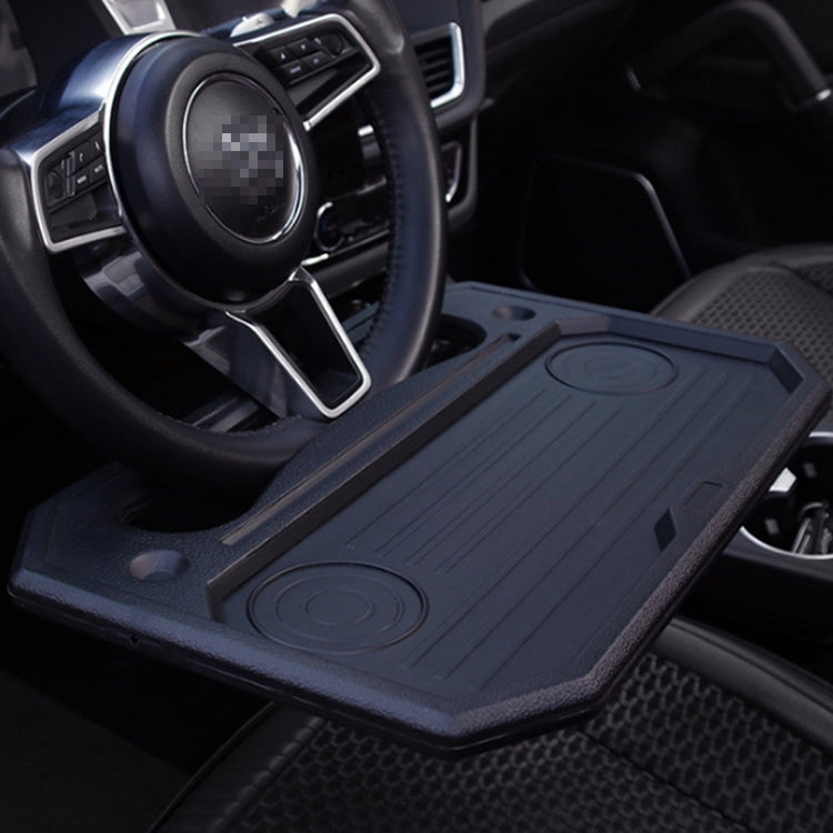 Car Multi-Purpose Steering Wheel Card Table Car Computer Bracket Chair Back Bracket Small Table Shelf Rack(Upgrade Black)