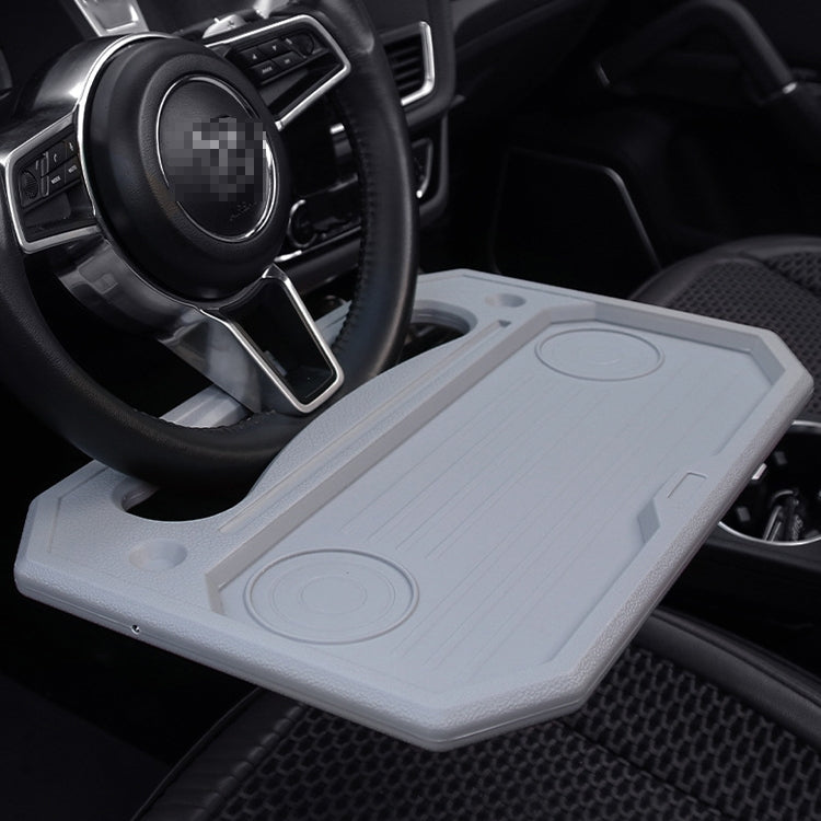 Car Multi-Purpose Steering Wheel Card Table Car Computer Bracket Chair Back Bracket Small Table Shelf Rack(Upgrade Gray)