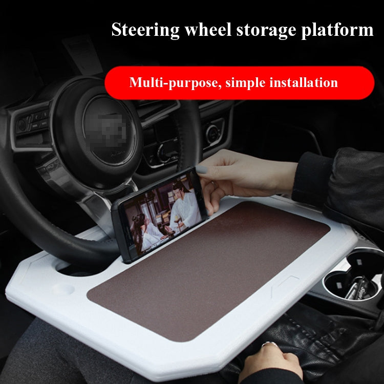 Car Multi-Purpose Steering Wheel Card Table Car Computer Bracket Chair Back Bracket Small Table Shelf Rack(Upgrade Gray)
