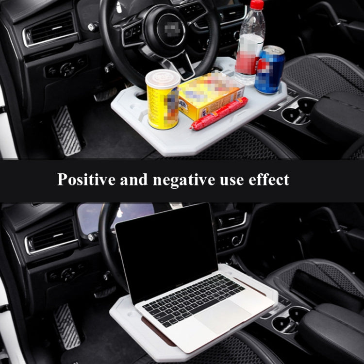 Car Multi-Purpose Steering Wheel Card Table Car Computer Bracket Chair Back Bracket Small Table Shelf Rack(Upgrade Gray)