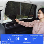 4 PCS Net Yarn Magnetic Suction Type Car Sunshade Curtain, Size: Thick Front Row Arc