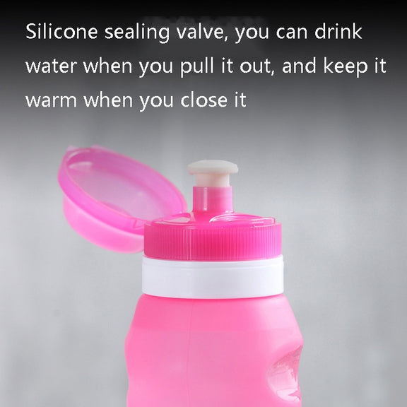 XC-282 600ml Silicone Folding Cup Out Camping Cycling Sports Kettle(Grapefruit Color)