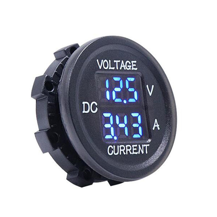 2 In 1 Modified Car Double Digital Voltage Current Table Measuring Instrument(Blue Light)