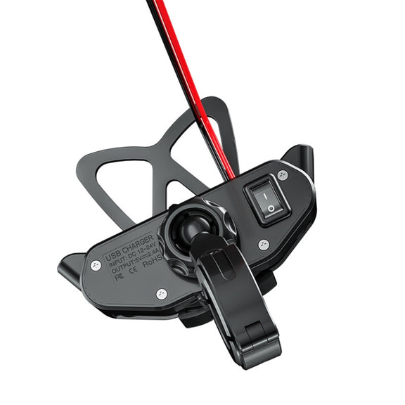M10 2.4A Charging Version Kewig Motorcycle Electric Car Mobile Phone Navigation Water-resistant Bracket