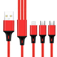 2 PCS ZZ034 USB To 8 Pin + USB-C / Type-C + Micro USB 3 In 1 Fast Charging Cable, Style: Mini-Red - Multifunction Cable by PMC TechLife | Online Shopping South Africa | PMC TechLife | Buy Now Pay Later Mobicred