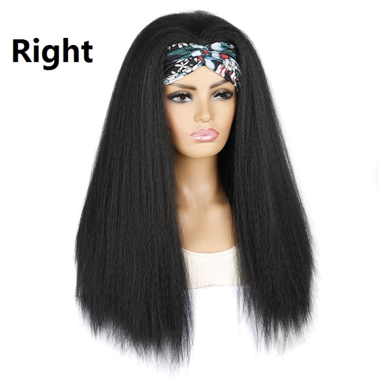 Turban Headband Corn Beard Long Hair Wig Headgear, Color Classification: Flowers 1B # E
