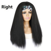 Turban Headband Corn Beard Long Hair Wig Headgear, Color Classification: Flowers 1B # E