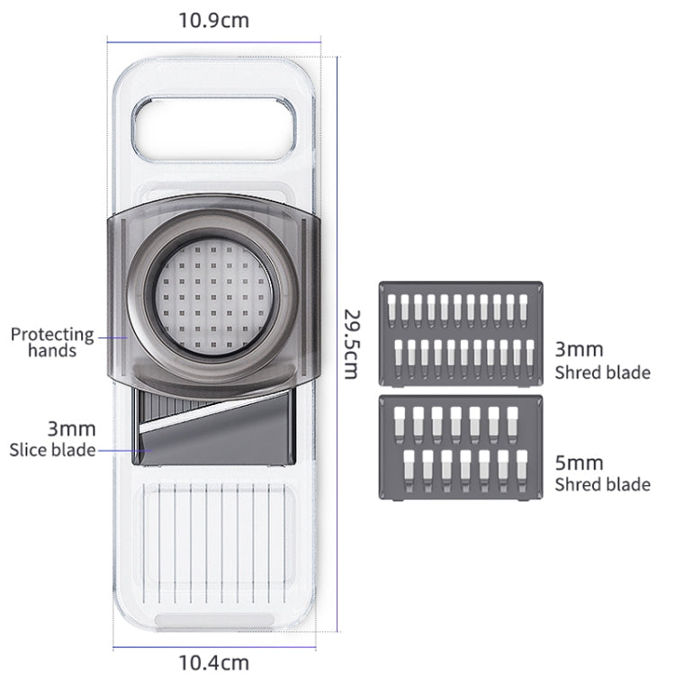 Multi-Function Slicker Kitchen Gadget Potato Slice Grater, Colour: Three Knives Gray