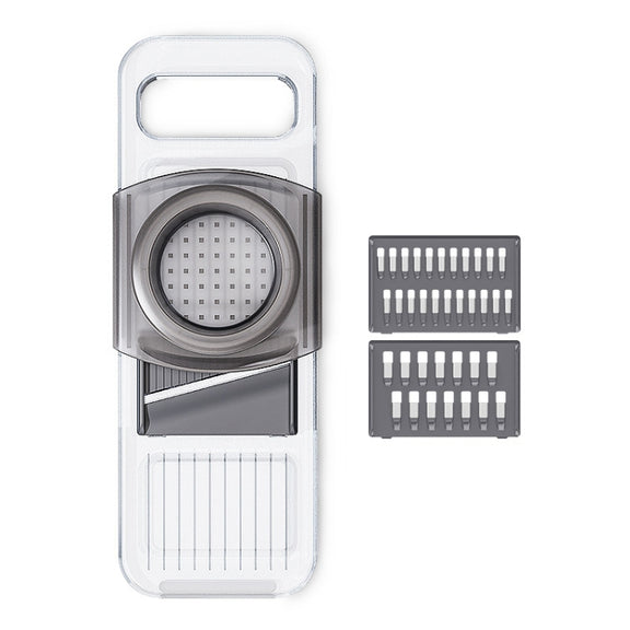 Multi-Function Slicker Kitchen Gadget Potato Slice Grater, Colour: Three Knives Gray