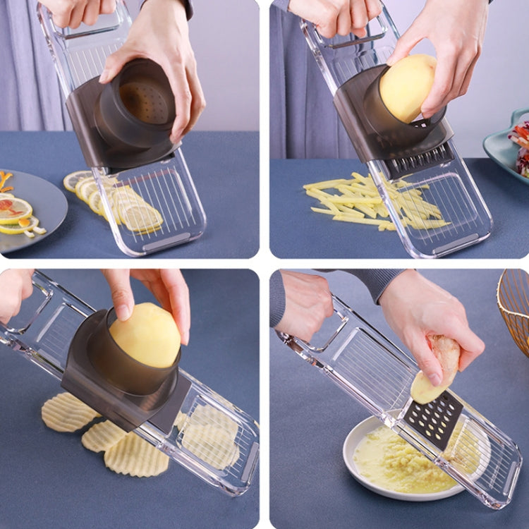 Multi-Function Slicker Kitchen Gadget Potato Slice Grater, Colour: Three Knives Gray