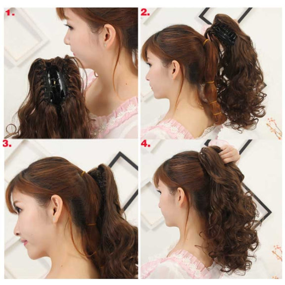 Women Curly Hair Short Ponytail Wig With Shark Clip(86M613 #)