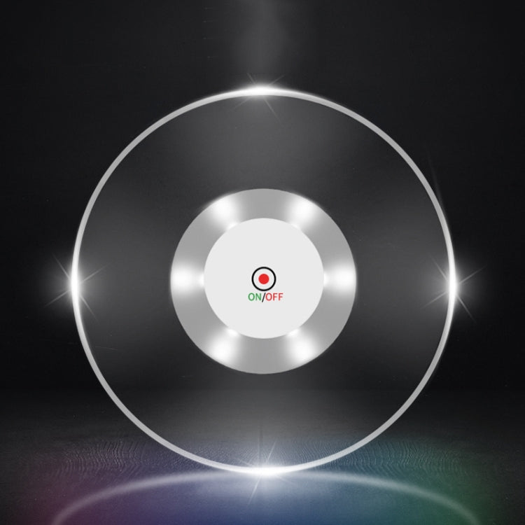 LED Flashing Coaster Bar KTV Cocktail Base Light Luminous Coaster(Round White Light)