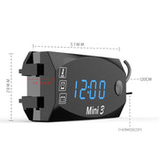 Voltage Clock And Temperature 3 In 1 LED Electronic Meter Large-Screen Digital Display Water-resistant And Dustproof Voltmeter(Red Light)